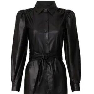 Peter Som Collective Faux Leather Shirtdress, 6